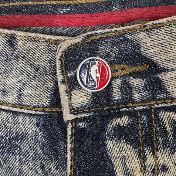 Golden State Warriors Jeans Mens W36 L34 NBA Basketball Heritage UNK Distressed - Picture 9 of 16